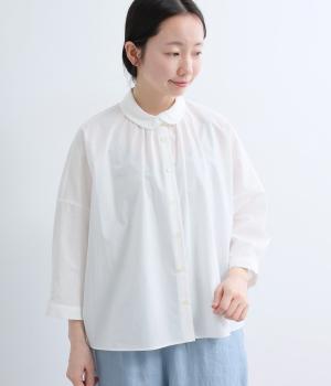 コットンタイプライター　重ね襟ビッグブラウス(オフ-F)