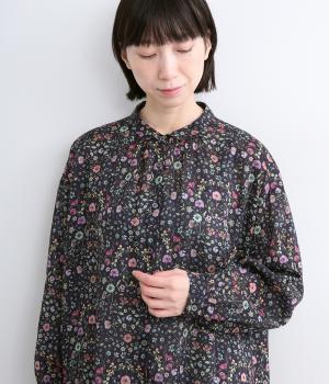 LIBERTYシルフローン　チビ襟ギャザービッグシャツ(Archway/24BU-F)