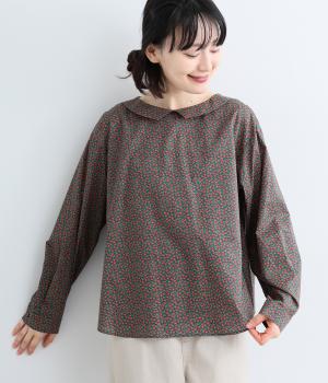 リバティ襟付きプルオーバーブラウス（WIMBRELL POSY/25DU・M）