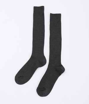 メリノウールリブハイソックス(スレートグレー-ONESIZE)