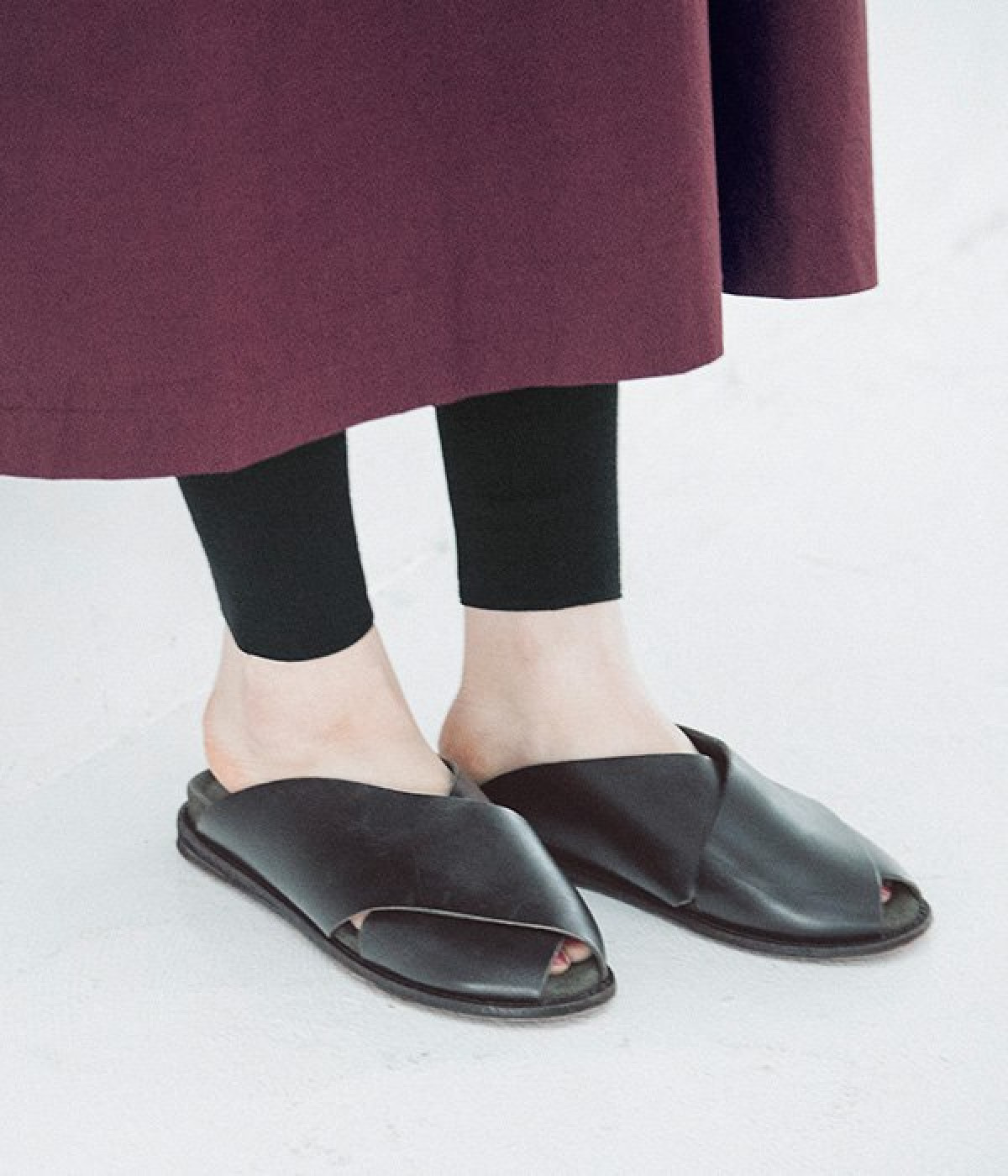 シルクリブレギンス(ブラック-ONESIZE)