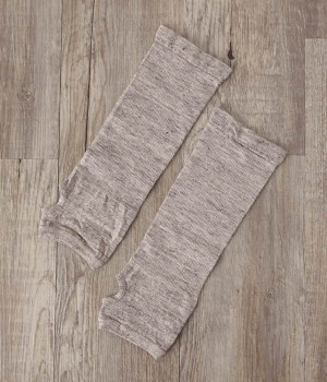 リネンアームカバーショート(ホワイトブラウン-ONESIZE)