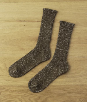 ヘンプコットンリブソックス(カーキモス-ONESIZE)