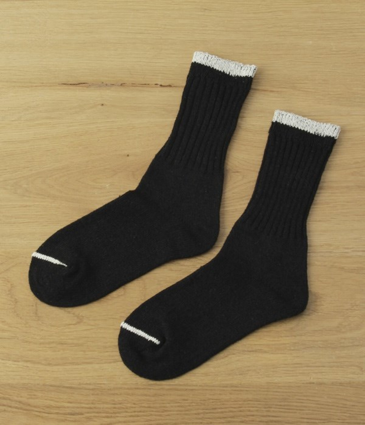 シルクコットン天竺ソックス(ブラック-ONESIZE)