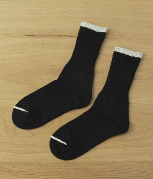 シルクコットン天竺ソックス(ブラック-ONESIZE)