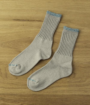シルクコットン天竺ソックス(ライトグレー-ONESIZE)