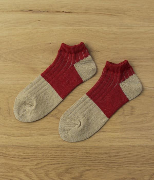 リネンコットンアンクレット(レッド-ONESIZE)