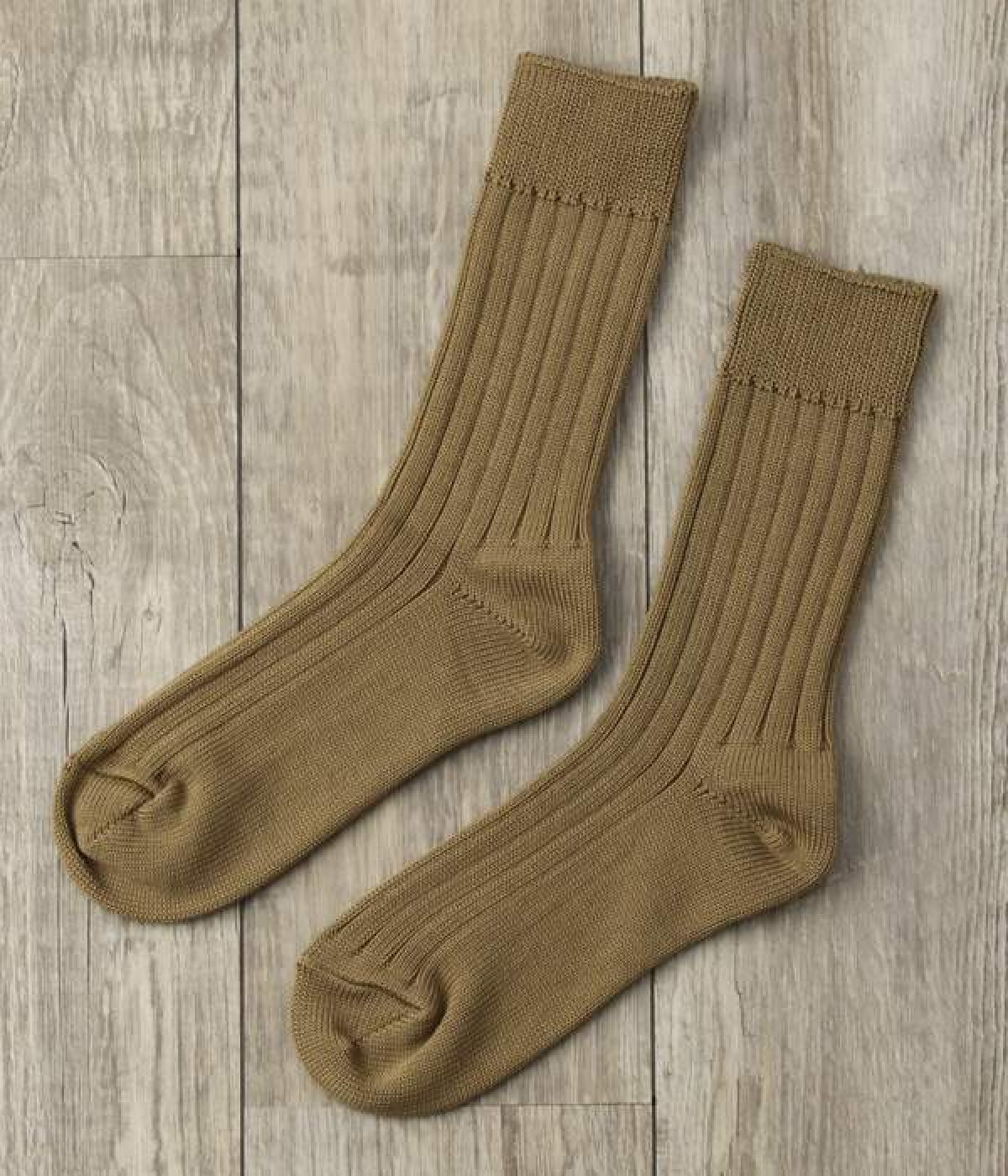 エジプトコットンリブソックス(カフェオレ-ONESIZE)