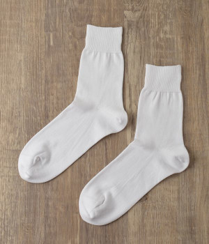 エジプトコットンプレーンソックス(オフホワイト-ONESIZE)