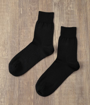 エジプトコットンプレーンソックス(ブラック-ONESIZE)