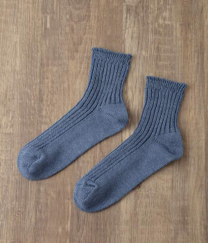 リネンリブソックス(コムサブルー-ONESIZE)