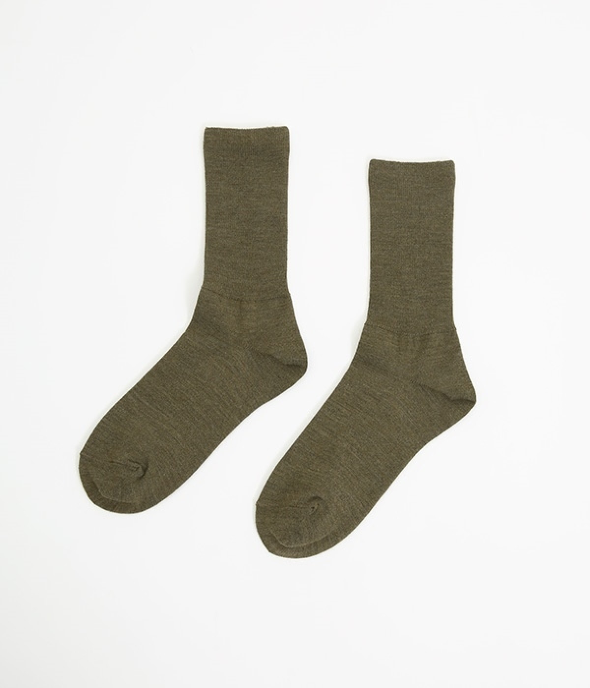 メリノウールリブソックス(カーキ-ONESIZE)