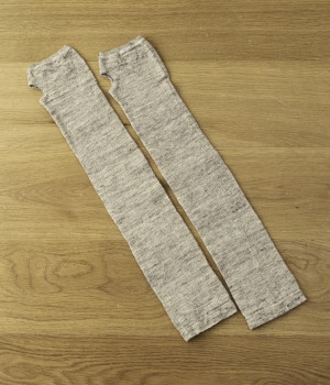 リネンアームカバー(ホワイトブラウン-ONESIZE)