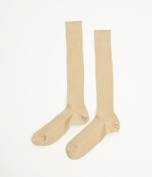 シルクコットンロングホーズ(ベージュ-ONESIZE)