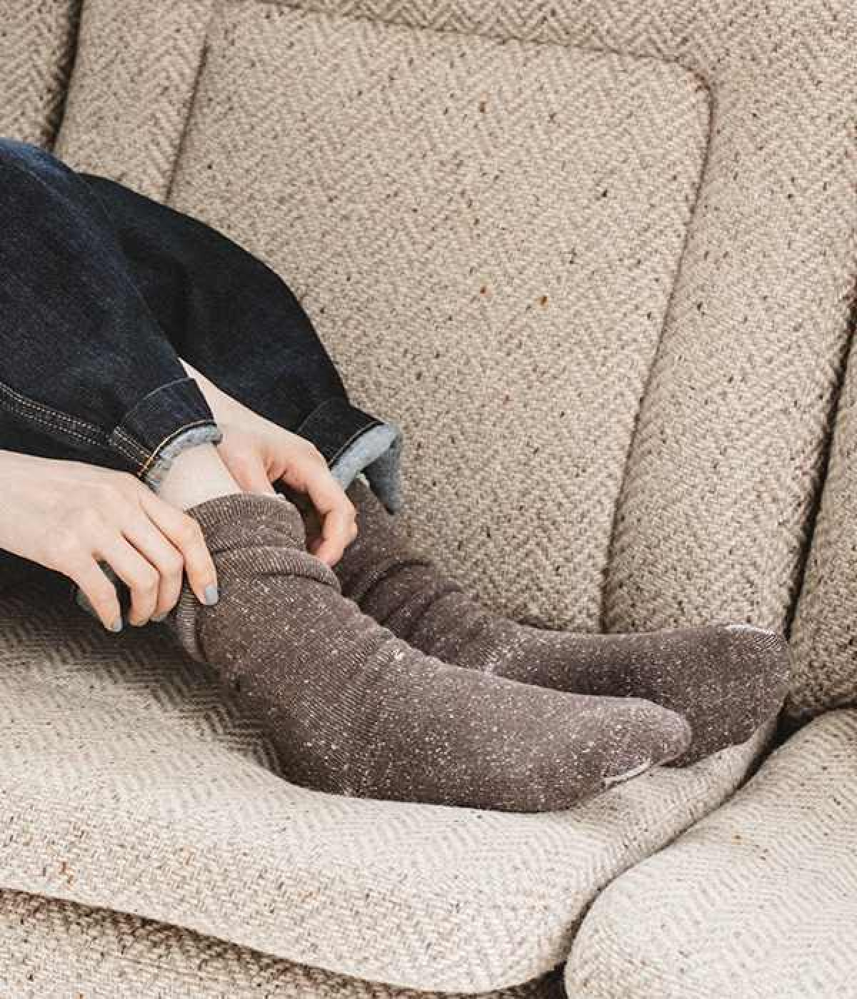 コットンウールパイルソックス【シーズンカラー】(モカブラウン-ONESIZE)