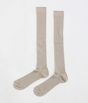 シルクリブハイソックス(オートミール-ONESIZE)