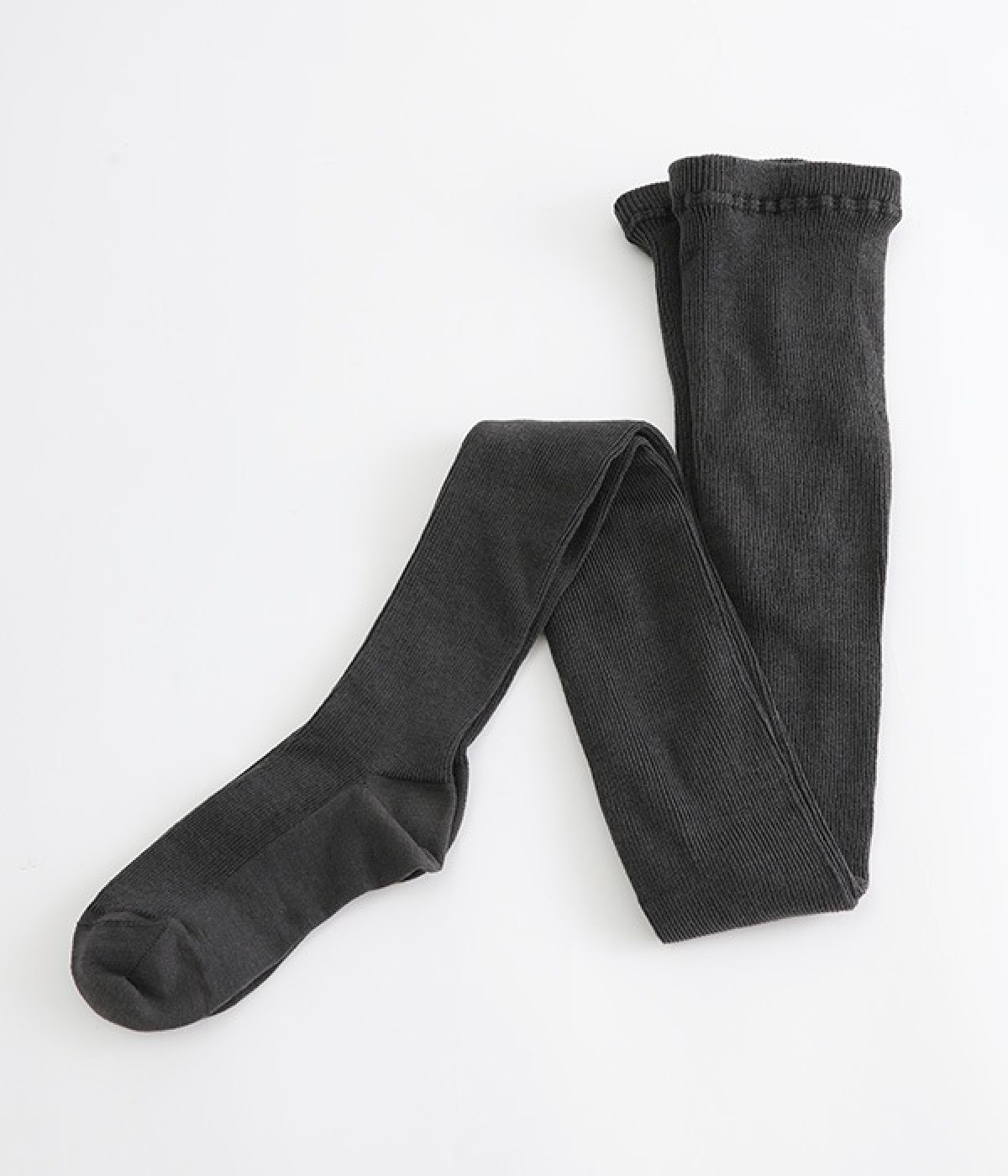シルクコットンリブタイツ(チャコール-ONESIZE)