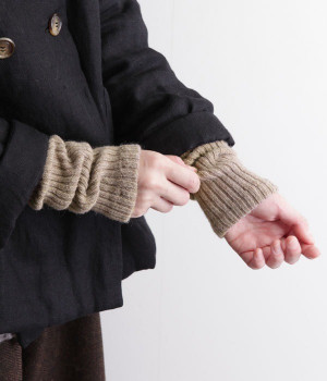 アルパカウールアームレッグウォーマー(ベージュ-ONESIZE)