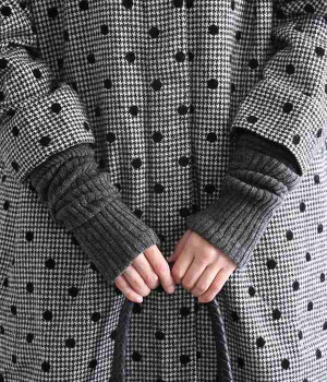 アルパカウールアームレッグウォーマー(チャコール-ONESIZE)