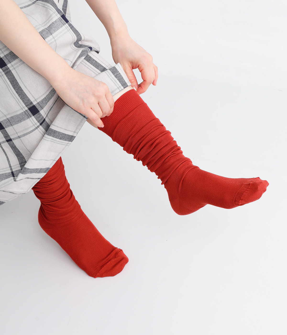 シルクリブハイソックス【シーズンカラー】(コーラル-ONESIZE)