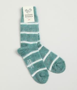 モヘアウールボーダーソックス【シーズンカラー】