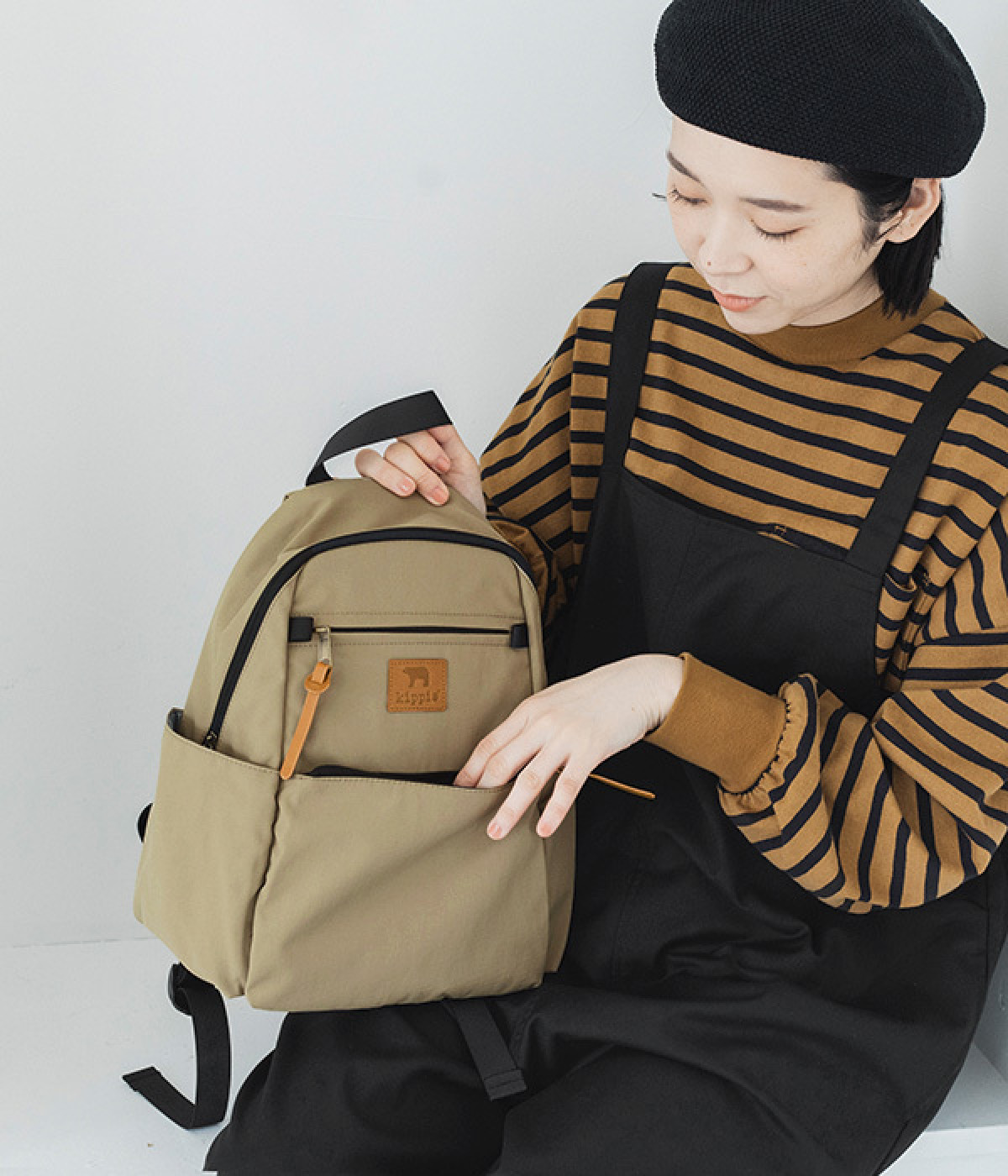 10ポケットミニリュック(ベージュ-ONESIZE)