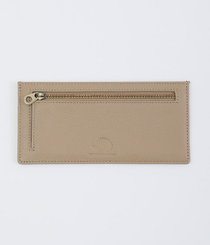 本革スリム長財布(グレージュ-ONESIZE)