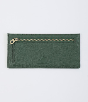 本革スリム長財布(グリーン-ONESIZE)