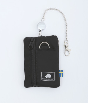 リール付き　多機能ポーチ(ブラック-ONESIZE)