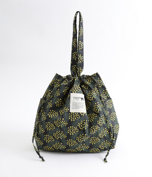 巾着トートバッグ(ミモザ/BLACK-ONESIZE)