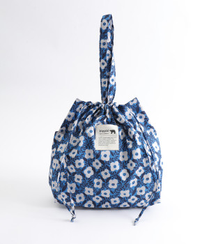 巾着トートバッグ(ブルー/meimi-ONESIZE)