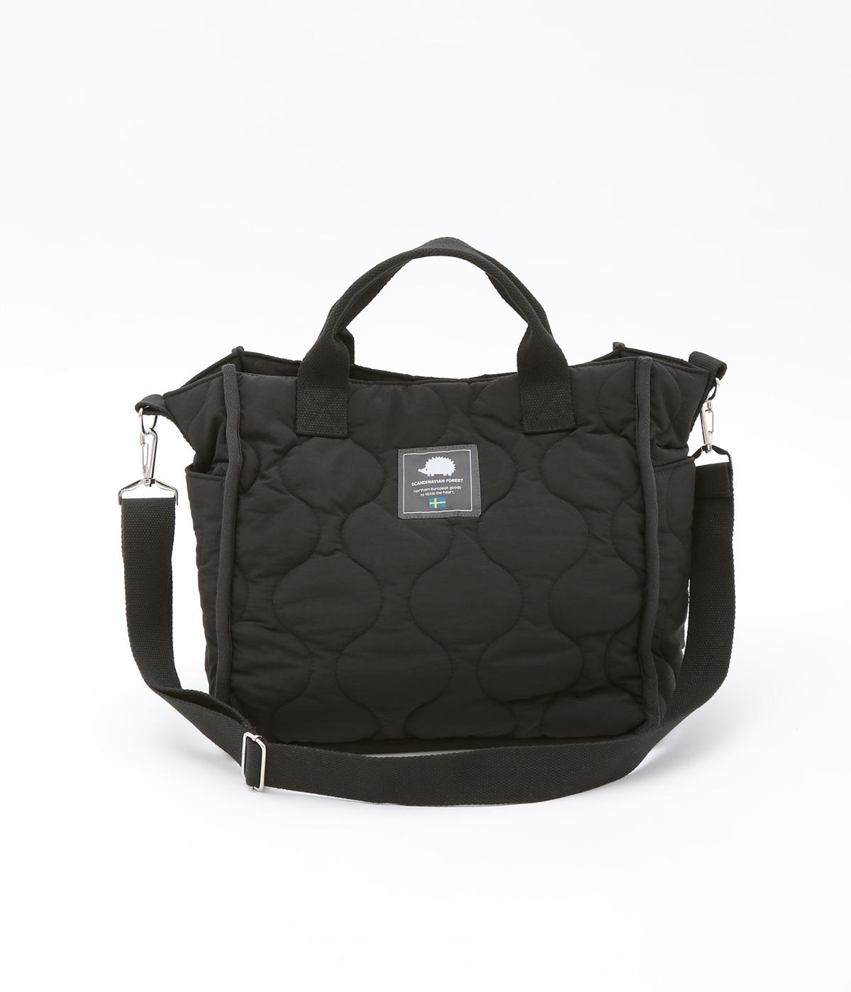キルティング2wayトートバッグ(ブラック-F)