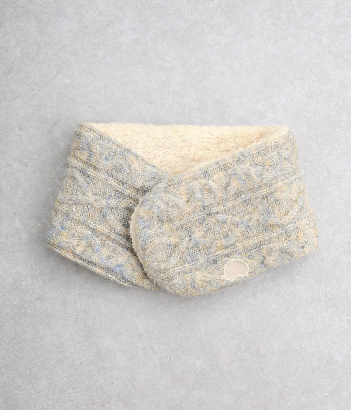 刺繍ネックウォーマー(ミックスホワイト-F)