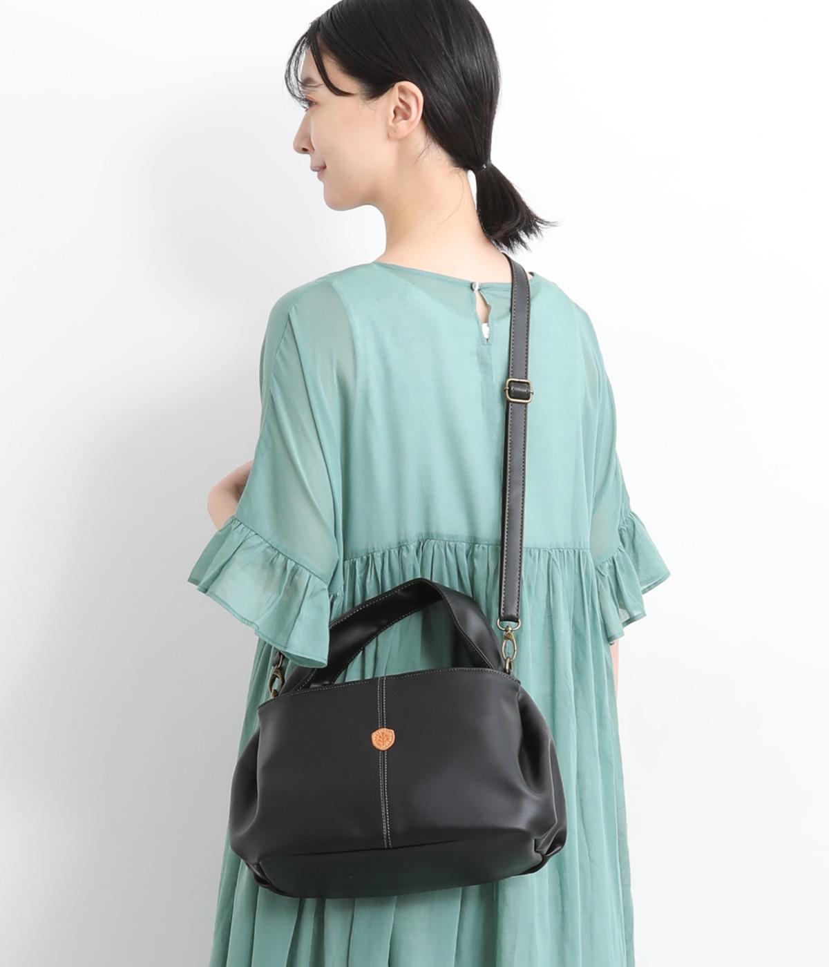 タック2wayワンハンドルショルダーバッグ(ブラック-ONESIZE)