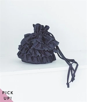 マイフェイバリットデニムフリルバッグ(ネイビー-ONESIZE)