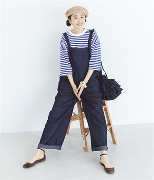 マイフェイバリットデニムサロペット(ネイビー-ONESIZE)