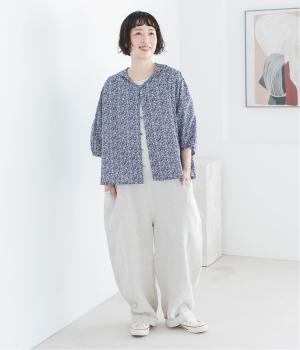 【7月3日発売予定】tomomiさんコラボ 着るたびときめく花柄ブラウス(ネイビー-F)