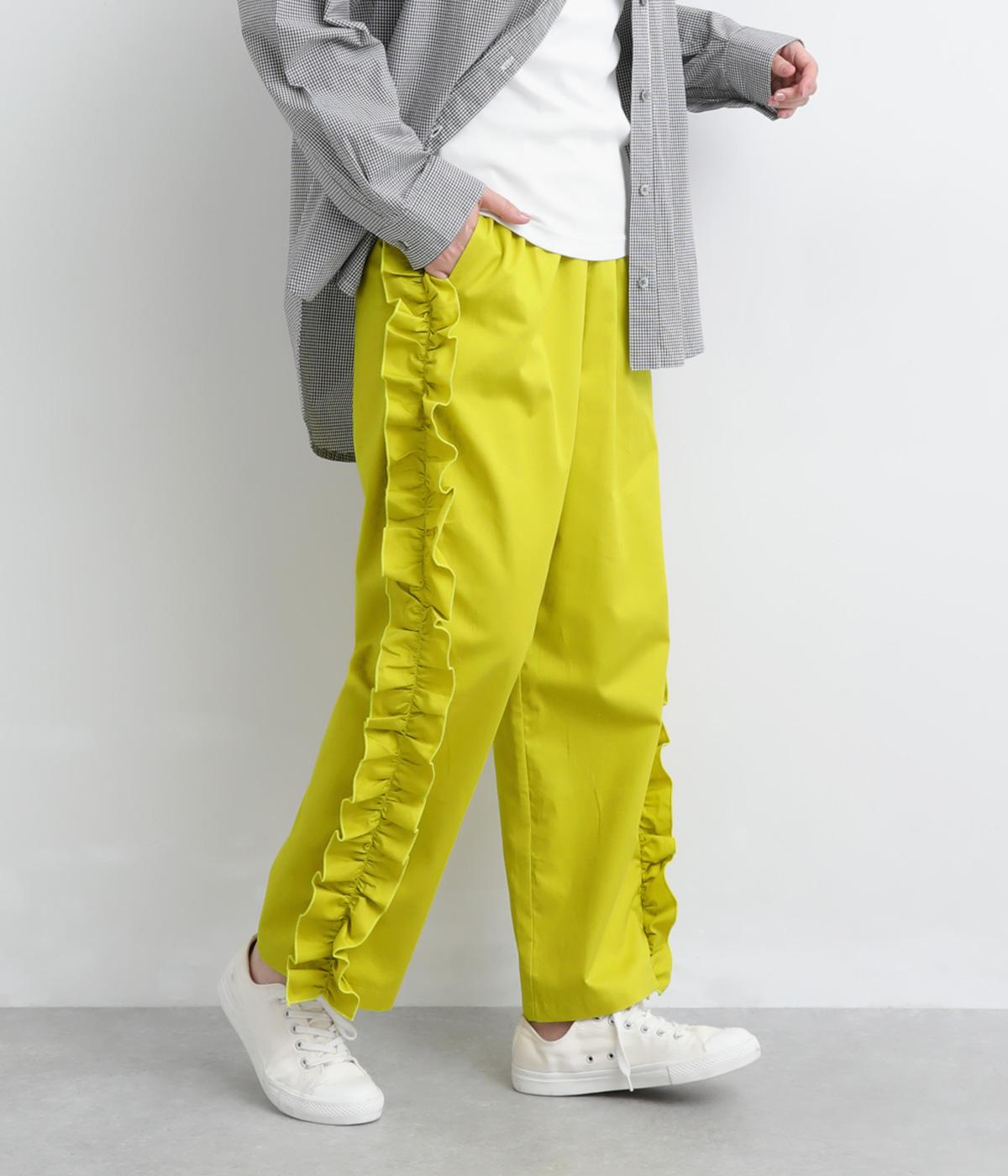 コットンツイルフリルイージーパンツ(イエロー-F)