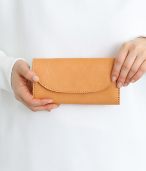 ぴったりフラップロングウォレット(キャメル-ONESIZE)
