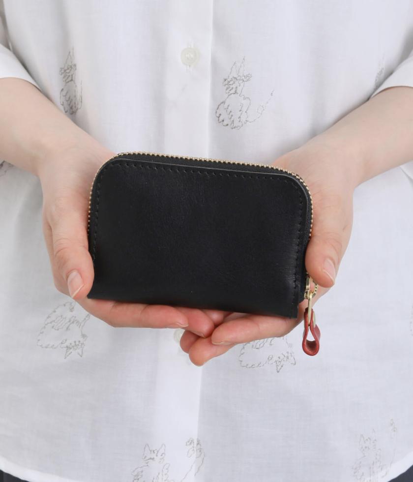 ルビーレザーラウンドミニウォレット