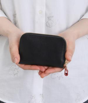 ルビーレザーラウンドミニウォレット