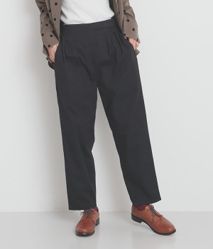 コットンツイル　YURKのユルっとテーパードパンツ(ブラック-ONESIZE)