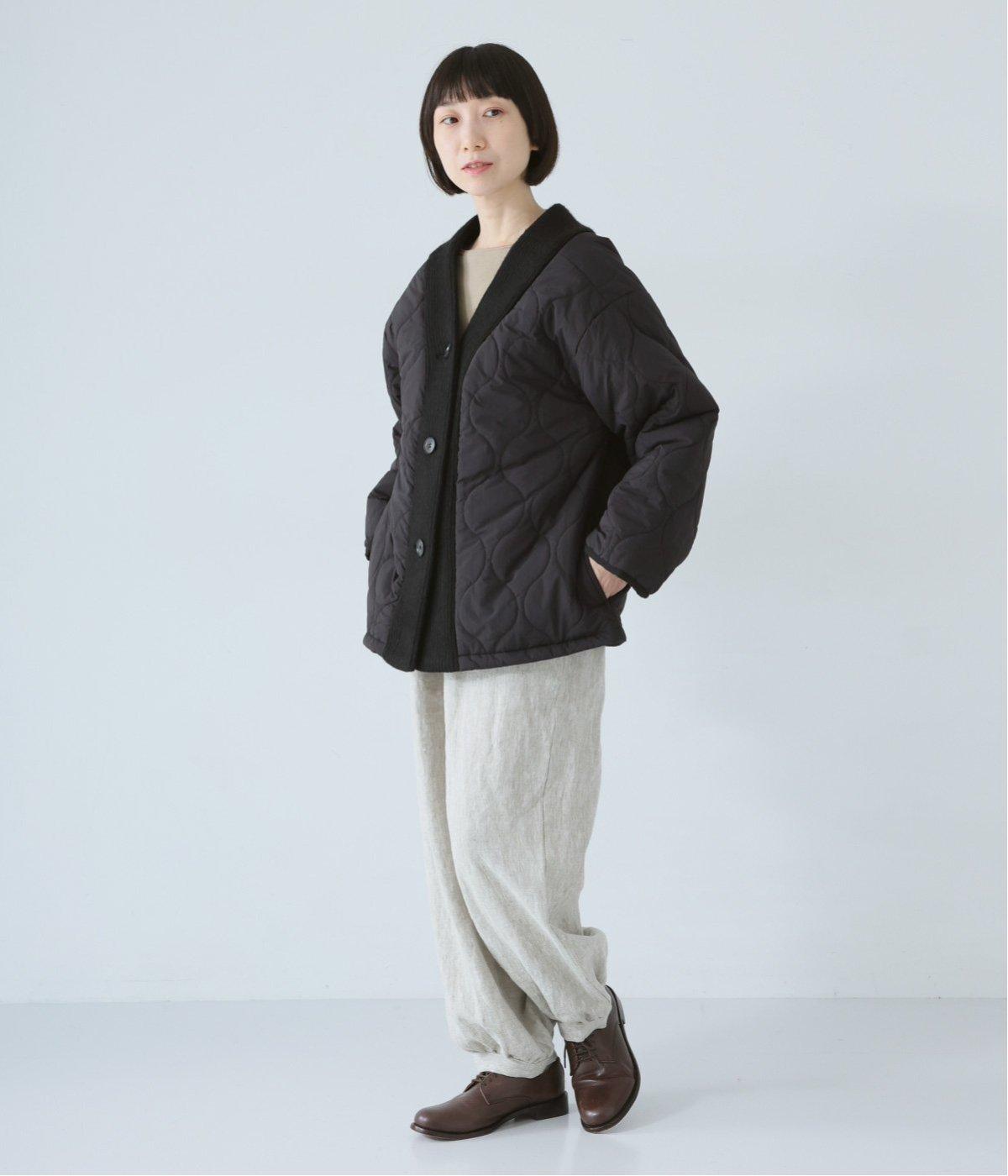 キルティング×ニット ノーカラージャケット｜&yarn（アンドヤーン）の