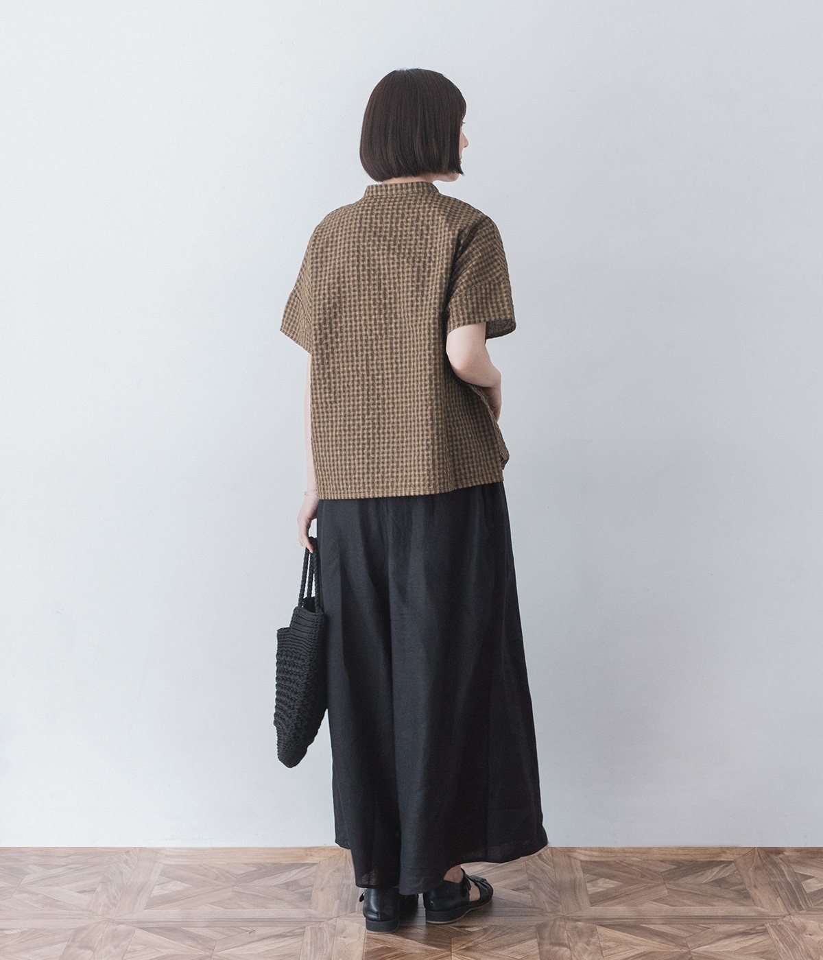 リネンワイドギャザーパンツ｜&yarn（アンドヤーン）の商品詳細