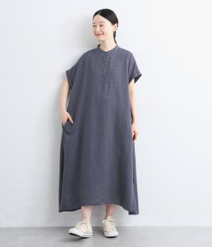 セルロースリネン フレンチスリーブワンピース｜Crea delice