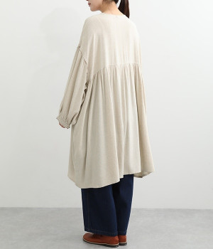 リネンレーヨンスラブ 切替えギャザーチュニック｜D*g*y（ディージー
