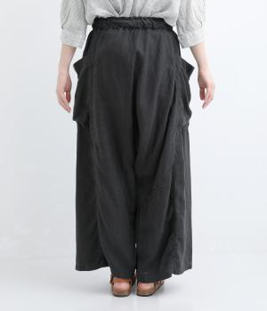BROCANTEブロカント　ダークデニム サルエルパンツ　リネン混　フリーサイズ リネンツイル ポムパンツ｜Brocante（ブロカント）の商品詳細