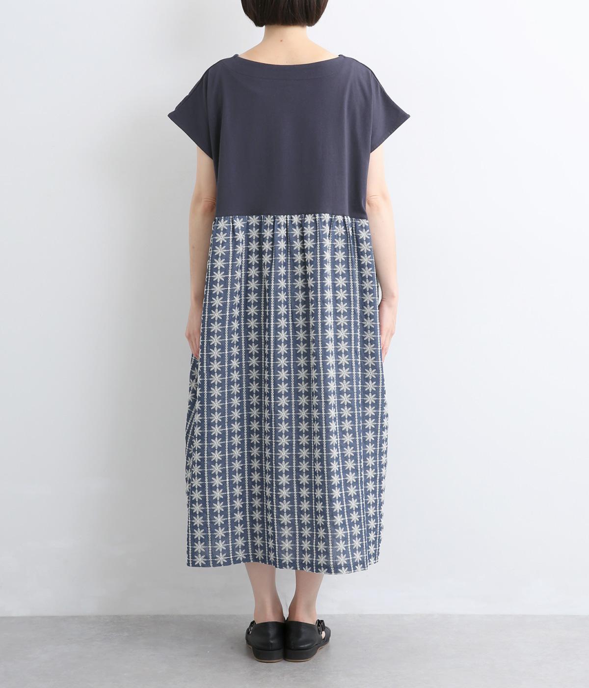 【11/16発売予定】るんるんふわふわシャンタシャン♡リバーシブルワンピース 刺繍入りシャンブレー×天竺 サイド切替ワンピース｜LUPILIEN