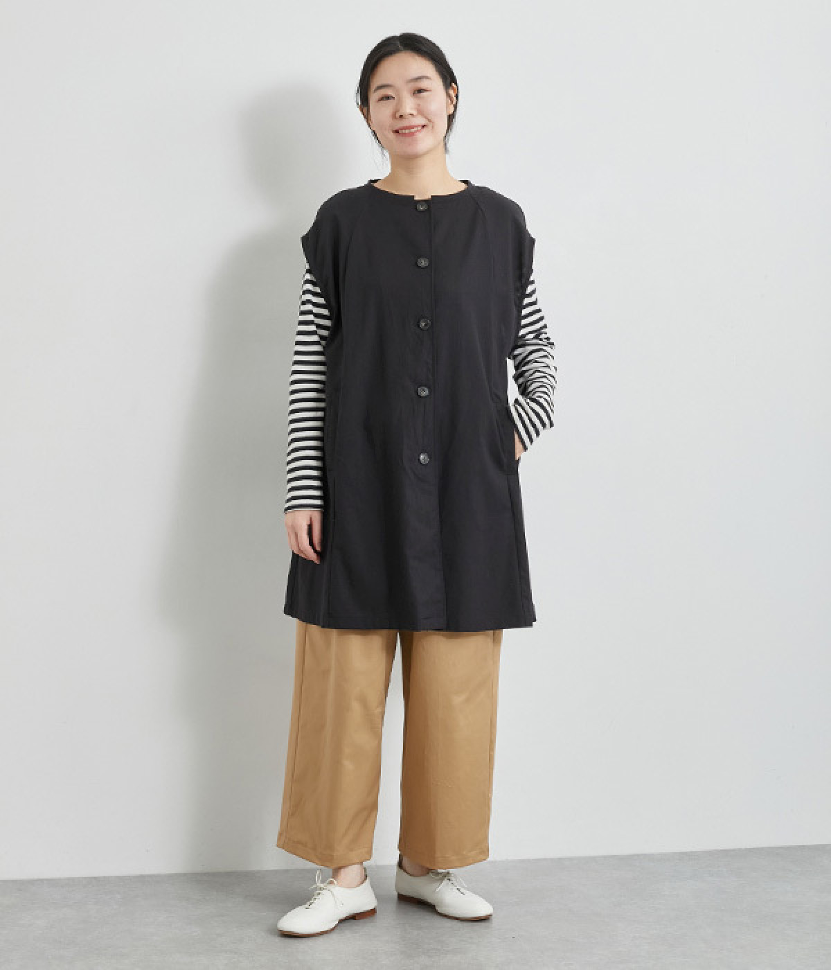 リネンブレンドAラインロングジレ｜green.（グリーンドット）の商品詳細