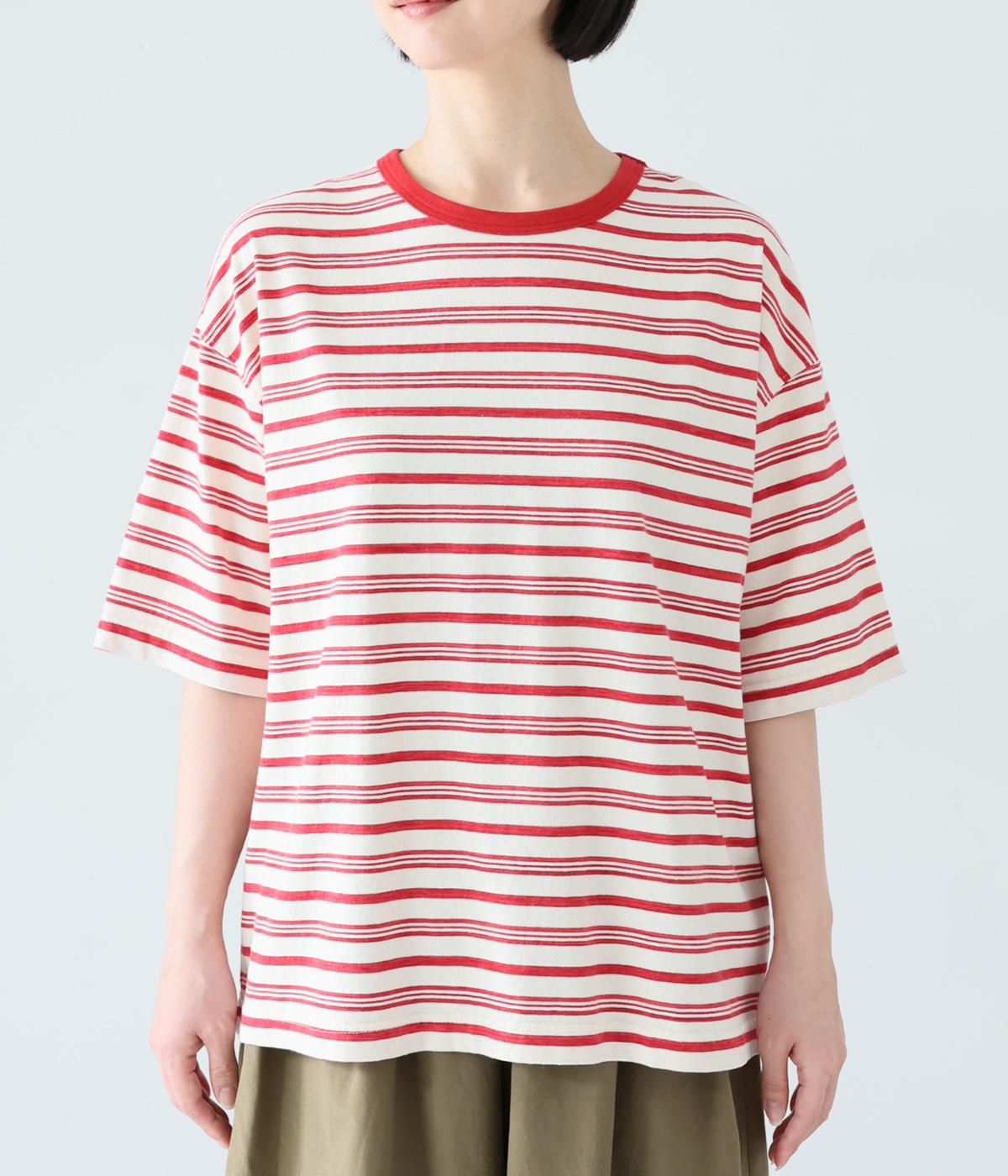 SHISHIKUI 半袖 Tシャツ ボーダー レッド コットンボーダー Tシャツ｜ichi（イチ）の商品詳細